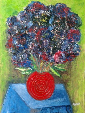 12.Red pitcher2016yea 55X40 cm Original Painting Oil on Canvas 3000$ by ZAKIR AHMEDOV